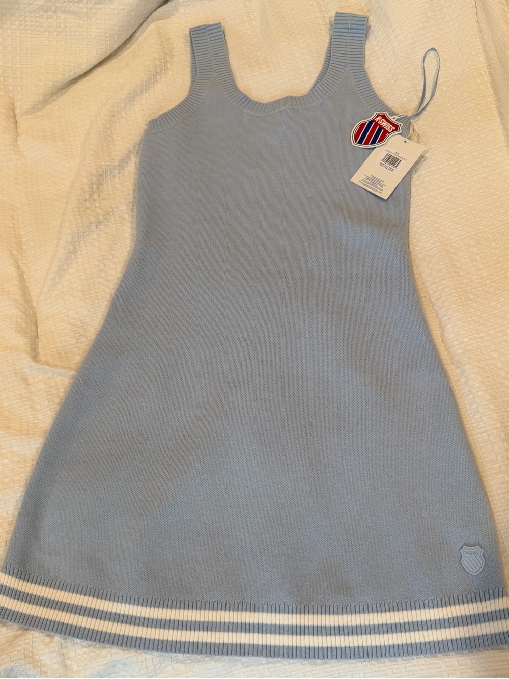 K-Swiss Light Blue Sleeveless Knit A-Line Dress